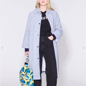 Bimba Y Lola Fur Coat Light Blue Size S NWT